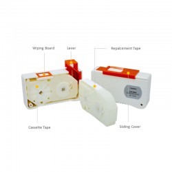 Cartridge for optical fiber connectors cleaner